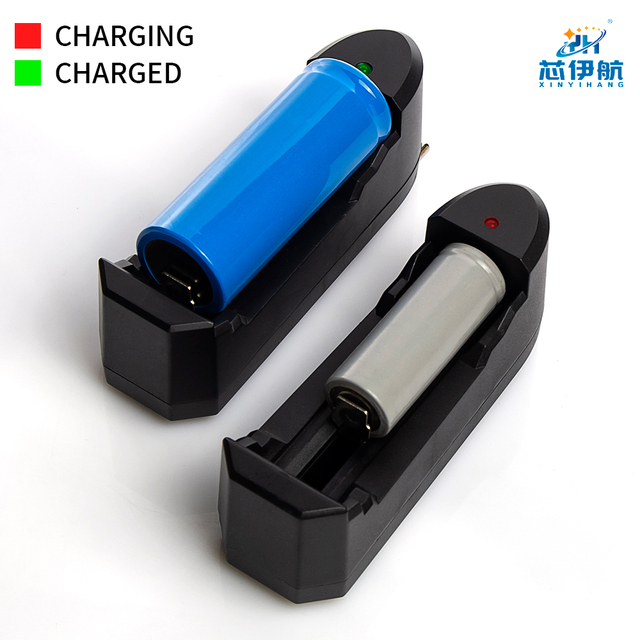 Non-Polarity Lithium Battery Charger,Fully Compatible with 10440-21700 and More,Auto Shut-Off When Full,US/EU Plug Optional