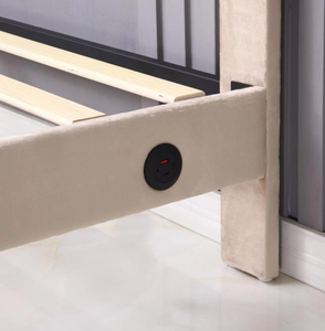 Struttura del <span class=keywords><strong>letto</strong></span> in tessuto regolabile con USB-si adatta a tutte le dimensioni Standard, assemblaggio facile-solo ordini di Container sfusi - Product Image 3