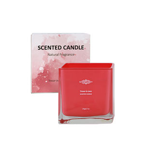 Pot en verre carré personnalisé cire de soja grandes bougies parfumées de marque privée souvenir de luxe pour la décoration de la maison - Product Image 3