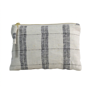 Pochette zippée en lin écologique sur mesure, grande capacité, sac à main, rangement de cosmétiques, accessoire de voyage tendance, OEM ODM personnalisé - Product Image 1