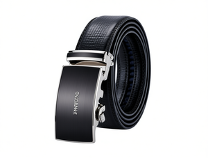 Cintura in Pelle Nera FNN'GEND 5.0cm con Fibbia Automatica per Abbigliamento Formale da Uomo - Product Image 1