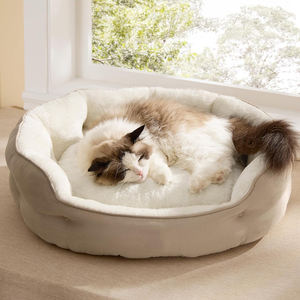 Winter Pet <b>Dog</b> <b>Bed</b> with Slip Resistant Bottom Indoor <b>Round</b> Puppy Cat <b>Bed</b> Soft Warm Washable Pet Nest for Small Medium <b>Dogs</b> Cats - Product Image 1