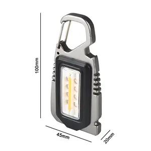 Mini llavero de luz led recargable, luz de trabajo portátil COB, Lámpara de trabajo impermeable con destornillador y imán