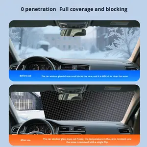 Tente de voiture d'hiver, pare-brise magnétique épaissi, protection contre la neige, pare-brise avant, tissu Oxford, installation par encliquetage, protection contre la neige et la glace - Product Image 3