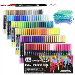 Rotulador de Doble Punta de <span class=keywords><strong>132</strong></span> Colores, Punta de Bala de 0,4 mm, Punta Fina para Dibujar, Rotulador de Acuarela para Letras y Dibujos - Product Image 2