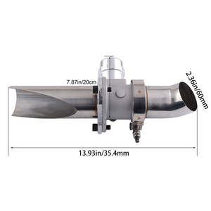 Tuyau <span class=keywords><strong>de</strong></span> découpe d'échappement double <span class=keywords><strong>de</strong></span> 2,5 pouces (63 mm) avec valve à vide en acier inoxydable 304, emballé <span class=keywords><strong>dans</strong></span> une boîte - Product Image 2