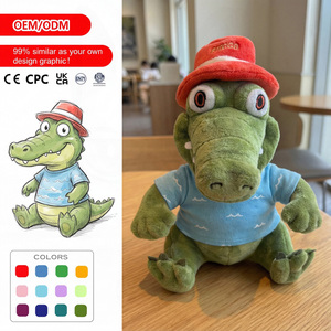 Fabricant et Fournisseur de Jouets en Peluche Personnalisés : Crocodile à Chapeau Rouge, Souvenirs du Zoo, Peluches Douces, Peaux de Peluches, Jouets Mignons, Poupées en Peluche Personnalisées - Product Image 1