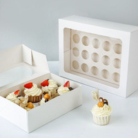 Boîte d'emballage en papier pour cupcakes avec 12 pièces et 24 trous, boîte à tarte aux œufs pour tasse à muffins, boîte d'emballage pour tasse à pudding en mousse de son de bois