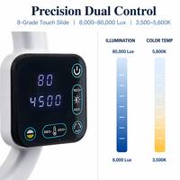 Lámpara LED Dental con Cámara Inalámbrica 4K, 8000-80000 Lux, 15 LED, Sensor Táctil, Lámpara Quirúrgica de Techo para Clínica Dental
