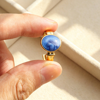 Bague ouverte ajustable en acier inoxydable plaqué or, forme ovale, rouge et blanc, design simple, rose, vente en gros