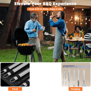 30pcs Stainless Steel <b>BBQ</b> Grill <b>Tools</b> Metal <b>Tool</b> Sets for Barbecue Barbecue Accessories - Product Image 4