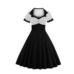Robe d'été décontractée vintage pour femmes, col carré naturel, taille S-4XL, élégante pour les fêtes - Product Image 3