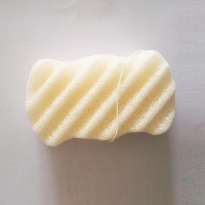 100% éponge Konjac naturelle biodégradable grande brosse de nettoyage du visage carré pour bain et visage lumière bambou matériel forme ovale - Product Image 5