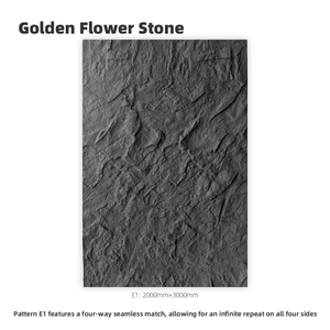 Paneles <span class=keywords><strong>de</strong></span> Piedra Artificial con Diseño <span class=keywords><strong>de</strong></span> Flor Dorada, <span class=keywords><strong>Gran</strong></span> Tamaño, Grano Continuo, Varios Tamaños, Impermeables, Resistentes al Fuego y a los Rayos UV, Decoración <span class=keywords><strong>de</strong></span> Paredes Interiores y Exteriores - Product Image 1