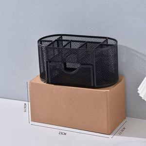 Mesh Desk Organizer Pencil Holder <b>9</b> Compartments with Drawer - Product Image 5
