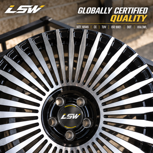 ล้อแม็กซ์ LSW 21 นิ้ว ทรงเทอร์ไบน์ สำหรับรถยนต์ สีดำเงา ขอบขัดเงา ขนาด 19 20 23 นิ้ว ล้อแม็กซ์หรูหราสำหรับตกแต่งรถยนต์ - Product Image 2