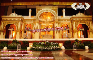 Nouvelle décoration de scène de mariage sur le thème du temple de Rajwada, scène de mariage sur le thème du Tamil, scène de réception de mariage du sud incroyable, New York - Product Image 2