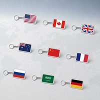 Porte-clés en acrylique personnalisé avec drapeau national, souvenir touristique USA/UK, prix de gros