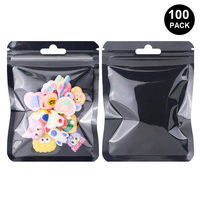 Lot de 100 sacs auto-scellants nacrés Yin Yang avec fenêtre transparente, pochettes à bijoux refermables pour petites entreprises