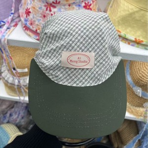 Ai Meng Studio Plaid Baseball Cap Cotton Poplin Sunscreen Breathable Women's Spring <b>Summer</b> <b>Hat</b> - Product Image 2