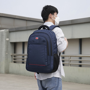 Men's <b>Backpack</b> <b>Large</b> Capacity 20L Business Travel Laptop Bag Solid Color Black Gray Blue Soft Handle Interior Zipper Pocket - Product Image 3