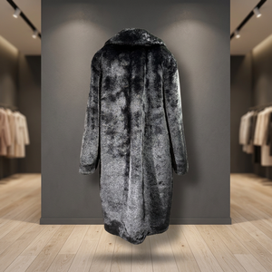Men's Winter Long Fur Overcoat-Luxury <b>Waterproof</b> Reversible Eco-Friendly Warm Fur Coat for Cold Weather - Product Image 3