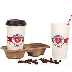 Gobelet en papier pla isolant pour café 7oz 8oz 12oz 16oz personnalisé recyclé à emporter avec couvercle et support - Product Image 4