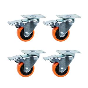 Roda de <span class=keywords><strong>Pu</strong></span> Industrial com freio para refrigerador de ar, rodízios giratórios fixos de 2 polegadas, <span class=keywords><strong>3</strong></span> polegadas e 4 polegadas - Product Image 1