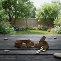 JIXIN Maßgeschneidertes Designer Blumen-Nylon-Band Halsband-Leine-Set mit Schnellverschluss für Mittelgroße Hunde - Weiches, Verstellbares Luxus-Haustier-Zubehör