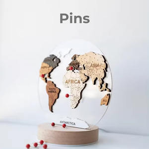 Regalo personalizado de <span class=keywords><strong>mapa</strong></span> del <span class=keywords><strong>mundo</strong></span> de madera para viajeros globales Decoración creativa de luz nocturna <span class=keywords><strong>3D</strong></span> de madera - Product Image 2