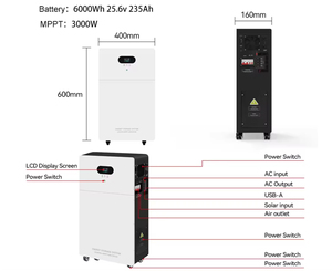 Invertisseur solaire hybride standard européen 7 kW, batterie LiFePO4 51,2 V 300 Ah, stockage d'énergie tout-en-un 15 kWh, montage mural - Product Image 4