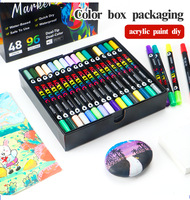 Stylos à peinture acrylique à double pointe non toxiques - 168 couleurs, séchage rapide, écologiques, marqueurs d'art DIY pour enfants, dessin, peinture sur roche, céramique