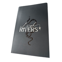Enveloppe professionnelle noire personnalisée avec logo estampé, recyclable, en papier kraft, avec fermeture adhésive