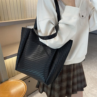 Bolso Tote de Mujer en Cuero PU con Textura Tejida, Gran Capacidad, Casual, para el Trabajo, Viajes Diarios y Compras