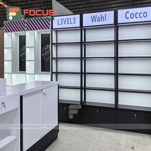 Meubles de présentation de magasin de luxe, vitrine en verre LED personnalisée, étagères murales, structure métallique, présentoir de magasin de détail, conception de présentoir - Product Image 5