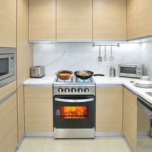 Cucina a Gas Freestanding <span class=keywords><strong>con</strong></span> 4 Fuochi e <span class=keywords><strong>Forno</strong></span>, Piano in Vetro Tradizionale, Accensione Elettronica - Product Image 3