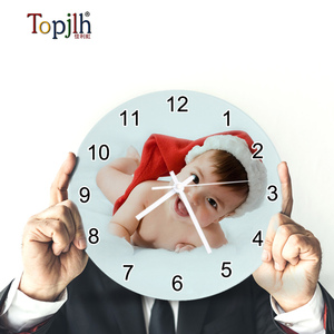 Topjlh Özel Tasarım Süblimasyon Cam Duvar Saati Toptan Satış Ev Dekorasyonu, Promosyon Hediyeleri ve Küçük İşletmeler İçin DIY - Product Image 2