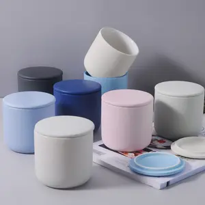 150ml 300ml Eroup design luxury macaron color candle jar ceramic candle holder