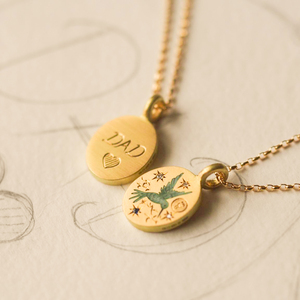 Elegante Collana con Ciondolo in Acciaio Inossidabile e Zirconi, Catena a Maglie e Pendente a Cuore Floreale Dipinto a Mano per uno Stile Grazioso - Product Image 3