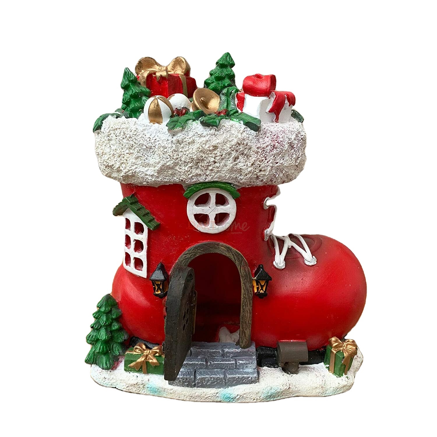 アウトドアデコレーション レジン製クリスマスブーツ像 ガーデン 