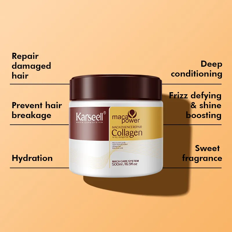 Karseell Private Label OEM Soin des cheveux réparateur en profondeur Masque capillaire hydratant professionnel doux et lisse