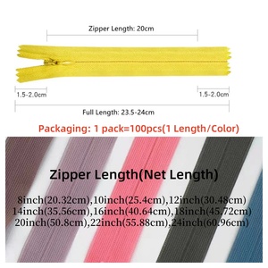 Custom Colors 3# Reversible Cremallera Sorok Concealed Nylon Invisible <strong>Zipper</strong> Hidden Zip for Dresses Pillows-Durable <strong>Plastic</strong> - Product Image 3
