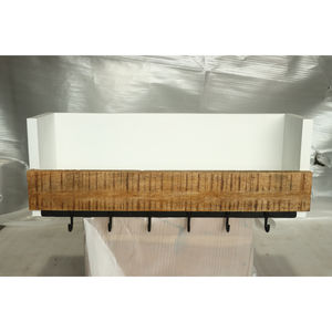 Muro - Perchero de Pared Rústico de Madera Natural con Ganchos Metálicos, Organizador Decorativo para la Entrada - Product Image 2