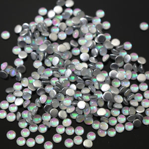 Lucky Factory Bulk 5mm 6mm Hot Fix Pearl Hot Fix Stone Half Round Hotfix Perles en plastique pour vêtement - Product Image 3