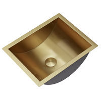 Lavabo de salle de bain rectangulaire en acier inoxydable SUS304, finition brossée, fait main, 16G, à encastrer sous le plan