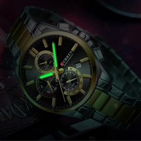 Montre Homme Luxe Quartz Chronographe Lumineux Simple en Alliage et Acier Inoxydable, Style Décontracté, Affaires, Sport, Vintage - Référence 8475