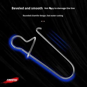 Vente en gros de connecteurs pivotants en forme de 8-Renforcé American Snap Swivels Premium Bass Barbed Hooks Pièces pour engins de pêche - Product Image 3