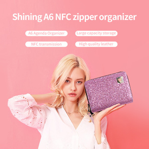 Mini long lanh chất kết dính danh mục đầu Tư nhỏ A6 chất kết dính kế hoạch Bìa Shinny zippered máy tính xách tay tổ chức ODM chất kết dính <span class=keywords><strong>3</strong></span> vòng Mini - Product Image 4