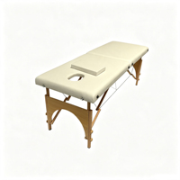 Table de massage pliable professionnelle à 2 sections, légère, en bois, réglable en hauteur