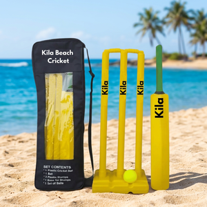 Ensemble de cricket de plage, ensemble de cricket en plastique promotionnel, jeu de cricket pour enfants et adultes, jeu de pelouse en plein air, kit complet de batte, balle et piquets - Product Image 1